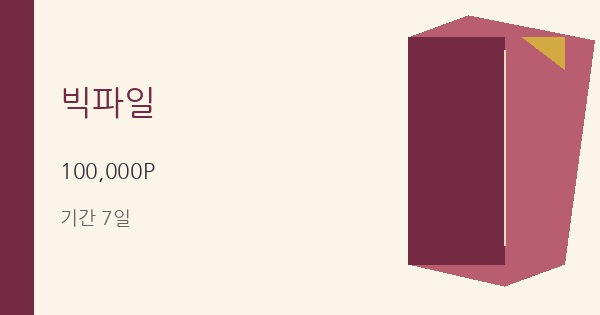 빅파일 무료쿠폰 100,000P 혜택 안내